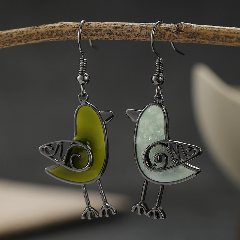 Women's Bohemian Bird Shaped Pendant Earrings